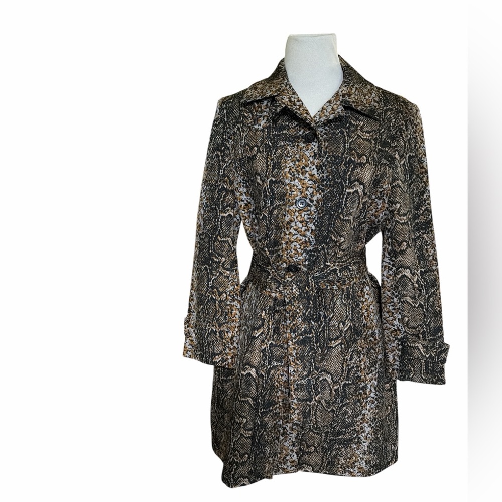 Vintage Jones NY Stylish Snake Print Women's Coat, size S, EUC